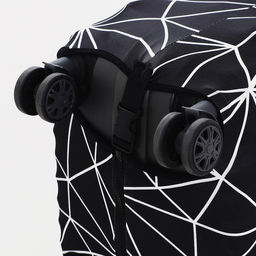 Чехол TEXTURA на чемодан на колёсах, 28" (L), с принтом, чёрный