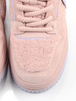 04-P124-2C PINK Кроссовки демисезонные женские (натуральная замша, искусственный мех)