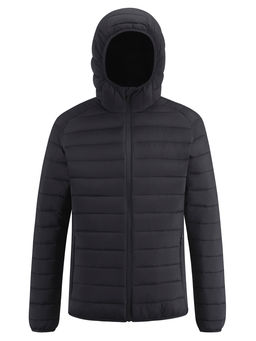 Куртка мужская стёганая с капюшоном с графеновой подкладкой черного цвета 9625_1Ch