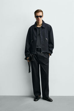 CAZADORA DENIM PESPUNTES CONTRASTE / ?ndigo