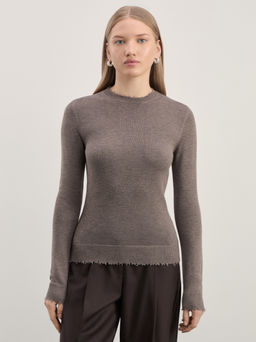 Джемпер с необработанным краем из шерсти / Zarina  фото 3