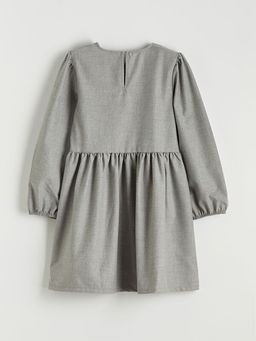 Uzun Kollu Belden B?zg?l? K?z ?ocuk Elbise