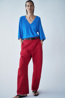 TOP PUNTO FLUIDO ESCOTE PICO / Azul?n