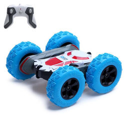 Машина-перевёртыш радиоуправляемая Трюкач, работает от аккумулятора, цвет синий