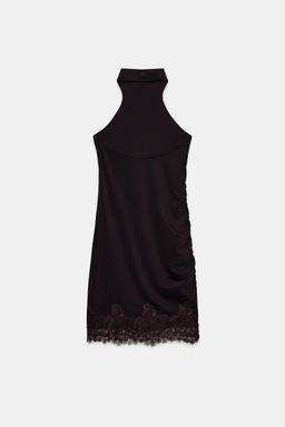VESTIDO HALTER ENCAJE / Marr?n - Zara фото 6