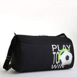 Сумка спортивная на молнии, наружный карман, цвет чёрный - Simaland фото 3