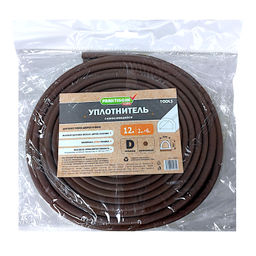 Уплотнитель резин.самокл.D-проф. коричневый 9х8ммх12м