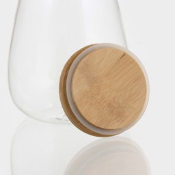 Банка для хранения сыпучих «Эко», 900 мл, 12×14.5 см, с бамбуковой крышкой, стекло, прозрачная