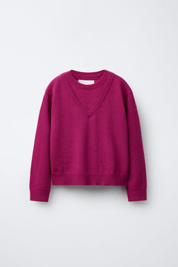 DOUBLE COLLAR WOOL JUMPER