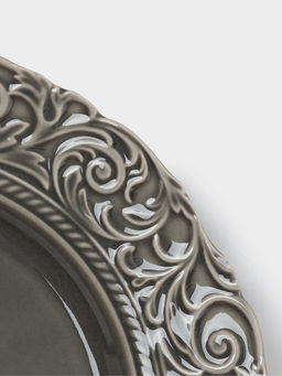 Тарелка обеденная WY Floral Laceware, d=25 см, фарфор, серая