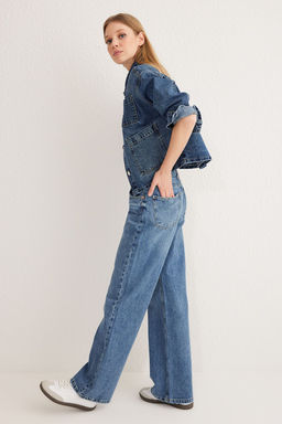 Ac?k Mavi Yuksek Bel Wide Leg Jeans TWOSS25JE00068 - Trendyolmilla фото 7