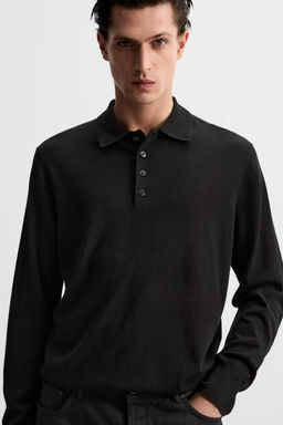 LIGHTWEIGHT WOOL AND CASHMERE KNIT POLO SHIRT - Zara фото 10