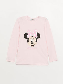 Bisiklet Yaka Minnie Mouse Bask?l? Uzun Kollu K?z ?ocuk Pijama Tak?m? - Waikiki фото 2