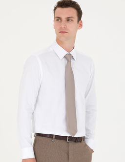 Beyaz Slim Fit Uzun Kollu G_mlek