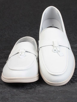 03-B416-1 WHITE Лоферы женские (натуральная кожа)