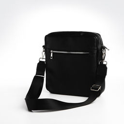 Сумка кросс-боди мужская TEXTURA, на молнии, 2 наружных кармана, 22×6×25.5 см, чёрная