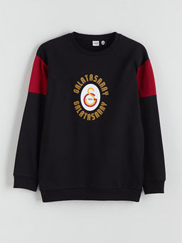 Bisiklet Yaka Galatasaray Bask?l? Erkek ?ocuk Sweatshirt
