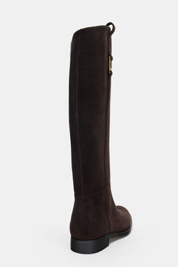 FLAT SUEDE RIDING BOOTS - Zara фото 5