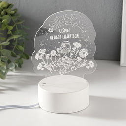 Светильник 3D RISALUX «Нельзя сдаваться», LED-ночник, RGB, от сети