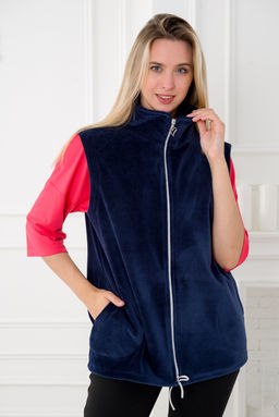 Жилет женский из велюра синий макс - Амадэль фото 13