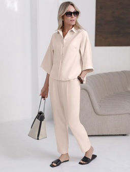 Блузка с широкими рукавами 3/4 из плотного лиоцелла - Vilatte фото 5