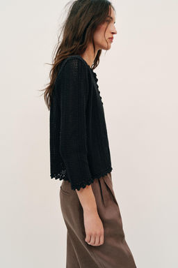 CHAQUETA PUNTO POINTELLE / Negro - Zara фото 4