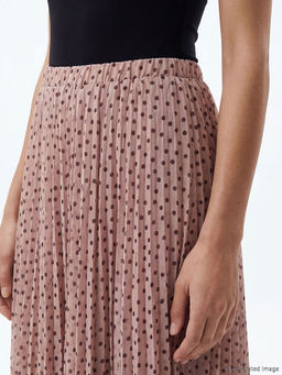 LCWAIKIKI Classic Pembe Beli Lastikli Puantiyeli Şifon Etek  фото 3