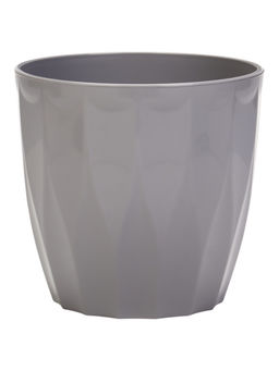 Кашпо со вставкой 4,5л d20см h18см Флюте, цвет серый шёлк