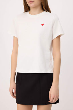Sar? Regular/Normal Kal?p K?sa Kollu Nak?sl? Tok %100 Pamuk Orme T-shirt TWOSS26TS00232 - Trendyolmilla фото 7