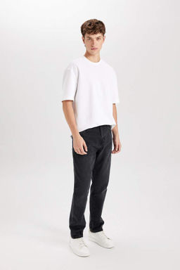 Джинсовые брюки прямого кроя с нормальной талией и нормальной талией - Defacto фото 4