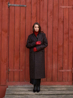 EMKA / Пальто с узором выполнено из сухой шерсти  фото 2