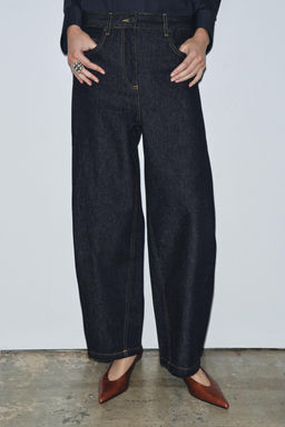 ZW COLLECTION ANKLE BALLOON MID-WAIST JEANS - Zara фото 2