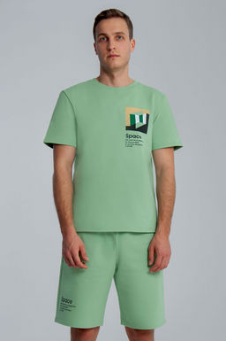 Арт. 63612 Комплект с шортами мужской 48-56 (5 шт) Цвет:верх-салатовый,низ-салатовый - Идеал фото 4