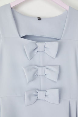 Pembe Kurdele Detayl? Mini Me Anne-K?z Bayraml?k Dokuma Elbise TKDSS25EL00046 - Trendyolmilla фото 16