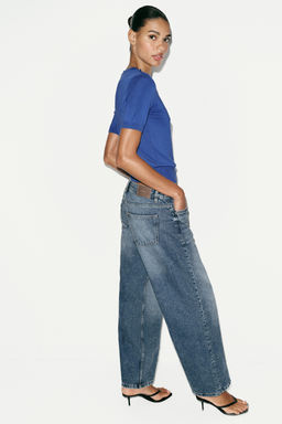 JERSEY B?SICO PUNTO MANGA CORTA / Azul - Zara фото 4