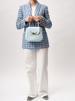 Кожаная сумка Deboro 30739 голубой айсберг