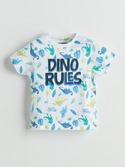 Dinozor Bask?l? Erkek ?ocuk ?ortlu Pijama Tak?m?