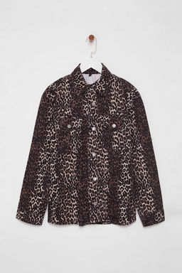 TRENDYOLMILLA Cok Renkli Animal Leopar Desen Dokuma Blazer Ceket TWOAW25BC00042  фото 6
