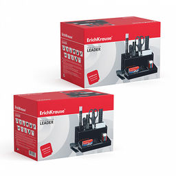 Цена за 1 шт. Набор настольный пластиковый ErichKrause Leader, Classic, черный  фото 4