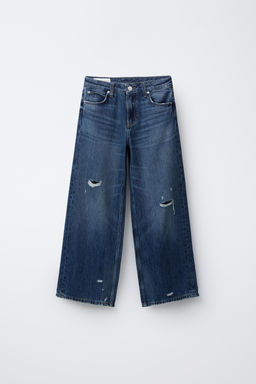 RIPPED WIDE-LEG JEANS