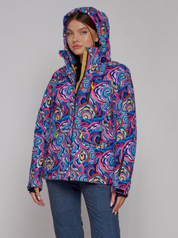 Горнолыжная куртка женская зимняя синего цвета 2302-2S - Mtforce фото 3