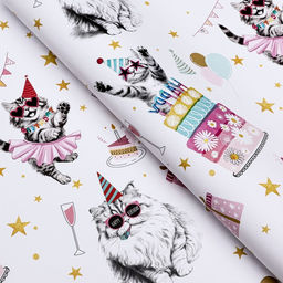 Цена за 10 шт. Бумага упаковочная глянцевая «Танцевальные поздравления», 50×70 см