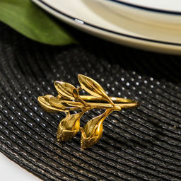 Кольцо для салфетки Nature Лепестки, 4,53,2 см, цвет золотой