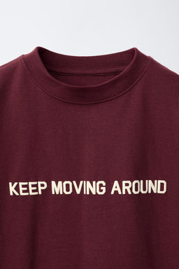 VARSITY RAISED SLOGAN T-SHIRT - Zara фото 3