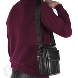 Сумка мужская кожаная 22666Z black Zinimsk в Новосибирске