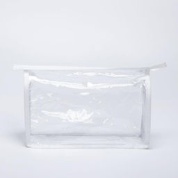 Косметичка на молнии, треугольная, средний размер, белая/прозрачная