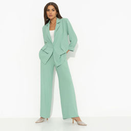 Брючный костюм из лёгкой ткани Стиль по-французски (green 2 в 1) - Charutti фото 6