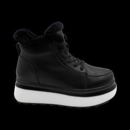 Ботинки из натуральной кожи на меху MZ0122-3 черные