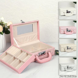 Шкатулка для украшений 24x16x9 см / H178 /уп 24/ (Розовый)