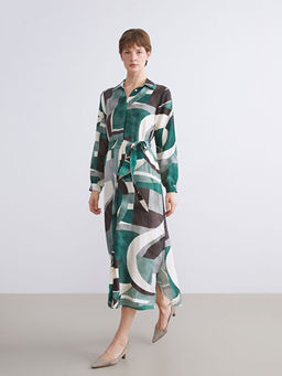 Desenli G?mlek Elbise